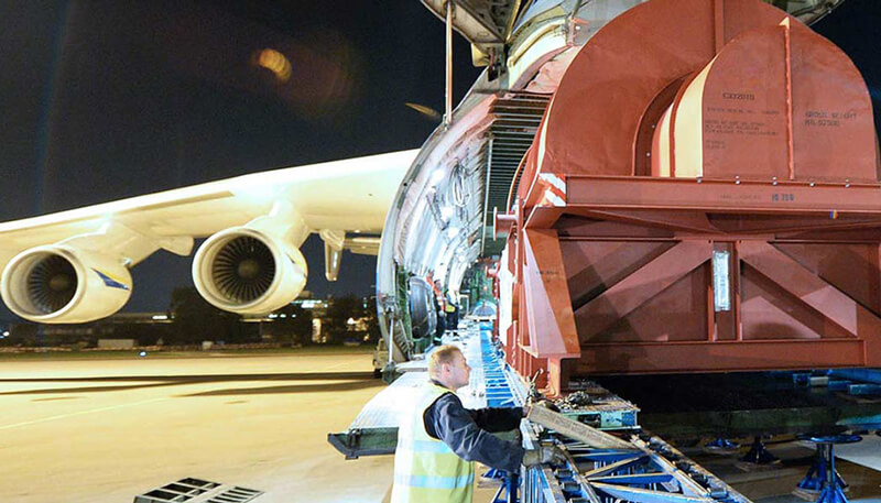Oil and gas parts being transported via air cargo charter by Dela World Charter.
