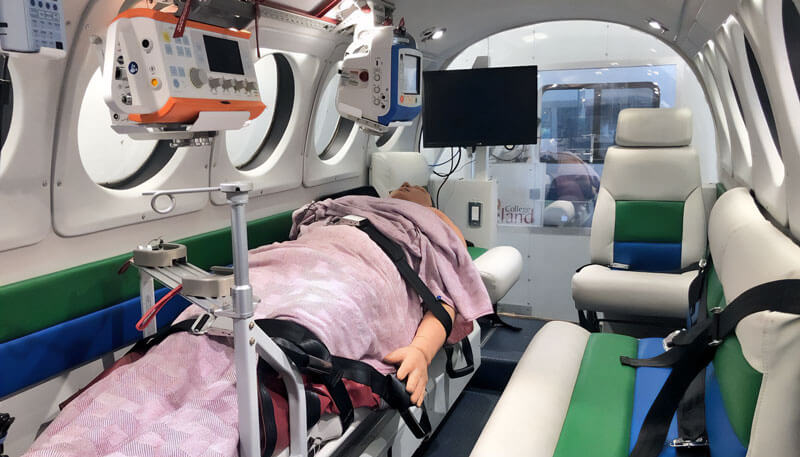 A private jet fitted with medical equipment to be used to transport patients for Dela World Charter.
