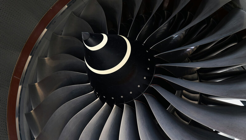 Emergency replacement jet engine parts available through Dela World Charter.